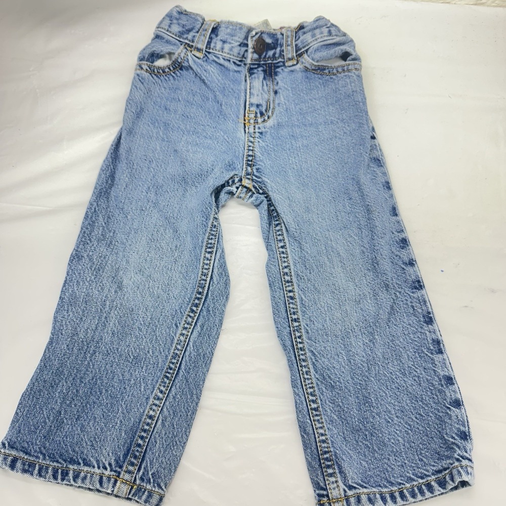 OshKosh B'gosh medium wash wide leg adjustable classic fit jeans SIZE 2T